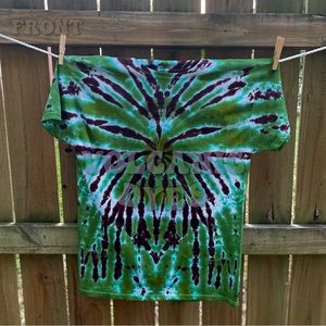 Green and Brown Spider Pattern Tie Dye T-shirt